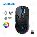 MOUSE MICRONICS WARRIOR GM828-3M | INALAMBRICO | 4,800 DPI | RGB | NEGRO