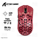 PRE-VENTA | MOUSE ATTACK SHARK R5 ULTRA CARBON | INALAMBRICO | 8,000 Hz | 42,000 DPI | ROJO