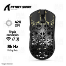 MOUSE ATTACK SHARK R5 ULTRA CARBON | INALAMBRICO | 8,000 Hz | 42,000 DPI | NEGRO