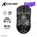 MOUSE ATTACK SHARK R5 ULTRA CARBON | INALAMBRICO | 8,000 Hz | 42,000 DPI | NEGRO
