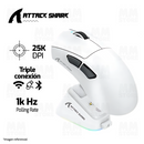 MOUSE ATTACK SHARK V3PRO | INALAMBRICO - BLUETOOTH | 25,000 DPI | BLANCO