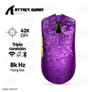 PRE-VENTA | MOUSE ATTACK SHARK X11 ULTRA CARBON | INALAMBRICO | 8,000 Hz | 42,000 DPI | MORADO
