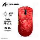 PRE-VENTA | MOUSE ATTACK SHARK X11 ULTRA CARBON | INALAMBRICO | 8,000 Hz | 42,000 DPI | ROJO