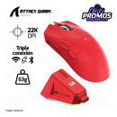 MOUSE ATTACK SHARK X11 | BASE DE CARGA | INALAMBRICO - BLUETOOTH | 22,000 DPI | ROJO