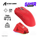 MOUSE ATTACK SHARK X11 | BASE DE CARGA | INALAMBRICO - BLUETOOTH | 22,000 DPI | ROJO
