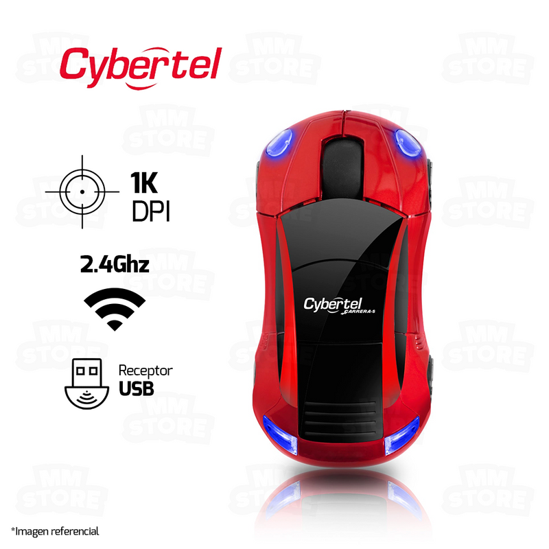 MOUSE CYEBRTEL CARRERAS S-CYB M301S | INALAMBRICO | 1,000 DPI | ROJO