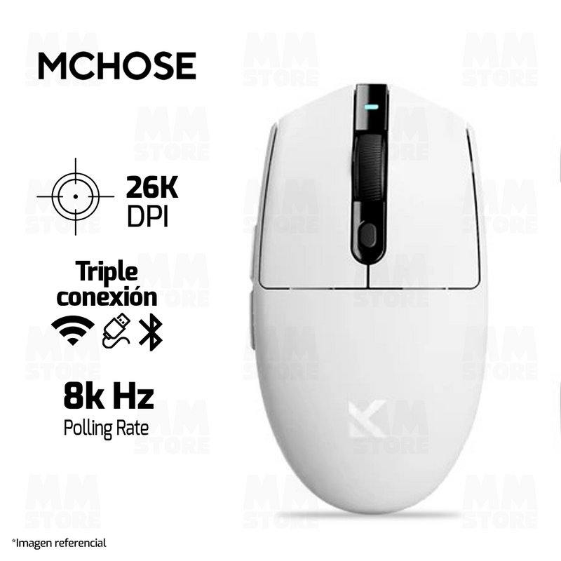 MOUSE MCHOSE G3 ULTRA | INALAMBRICO | 8000 Hz | BLANCO