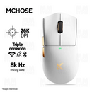 MOUSE MCHOSE K7 ULTRA | BASE DE CARGA | INALAMBRICO | 8000 Hz | BLANCO-DORADO