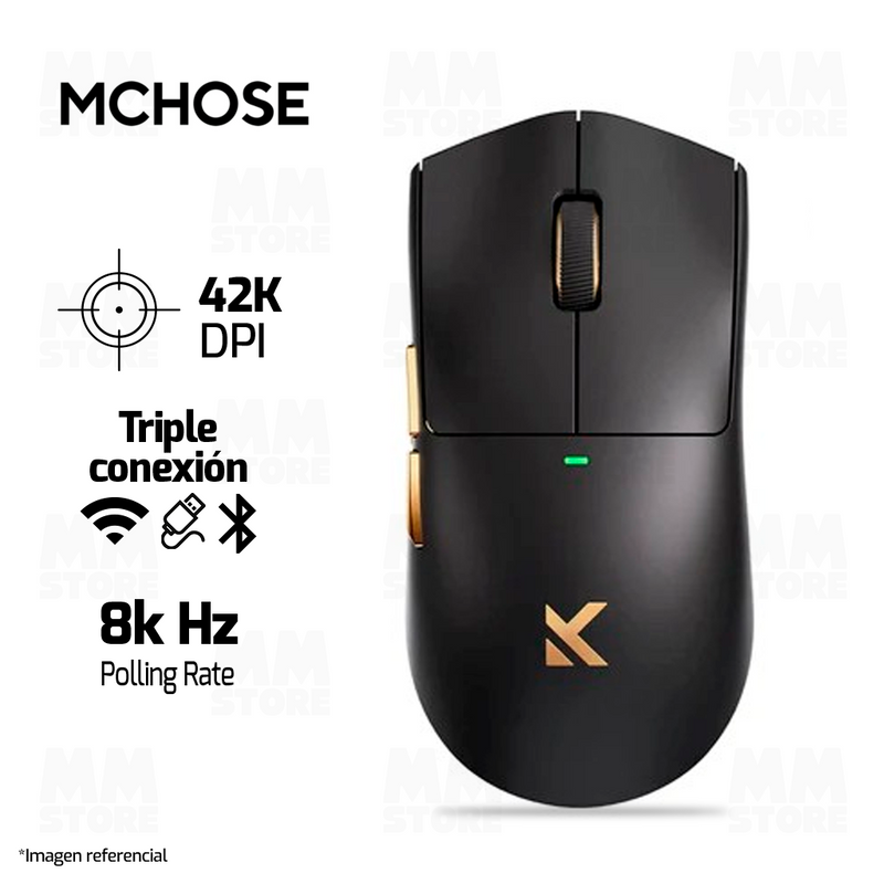 MOUSE MCHOSE K7 ULTRA | BASE DE CARGA | INALAMBRICO | 8000 Hz | NEGRO