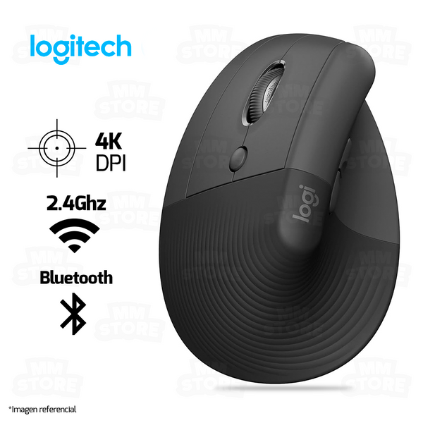MOUSE LOGITECH LIFT LEFT VERTICAL ZURDO | BLUETOOTH - INALAMBRICO | 4,000 DPI | NEGRO