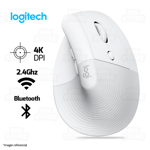 MOUSE LOGITECH LIFT VERTICAL | BLUETOOTH - INALAMBRICO | 4,000 DPI | BLANCO