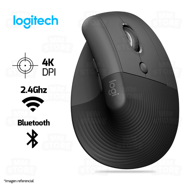 MOUSE LOGITECH LIFT VERTICAL | BLUETOOTH - INALAMBRICO | 4,000 DPI | NEGRO