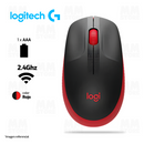 MOUSE LOGITECH M190 | INALAMBRICO | 1,000 DPI | NEGRO-ROJO