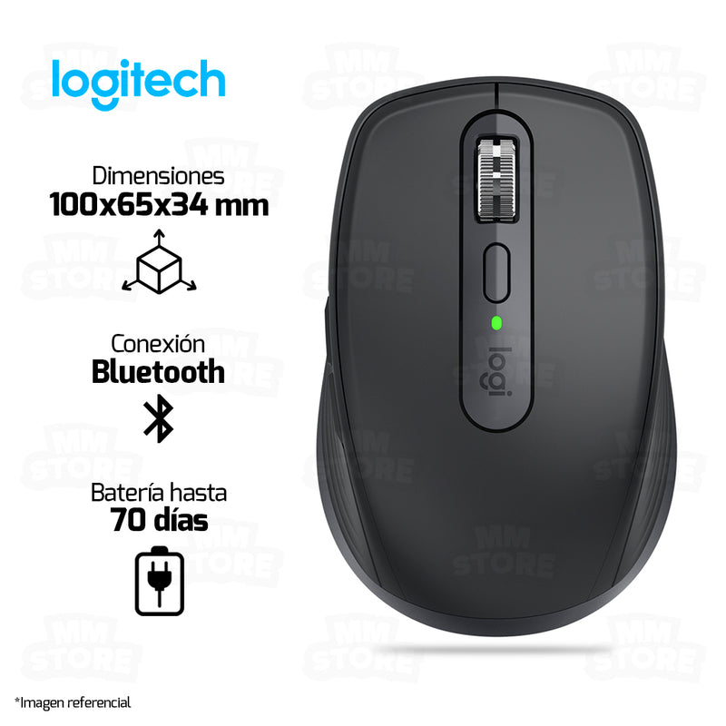 MOUSE LOGITECH MX ANYWHERE 3S | INALAMBRICO | 1,000 DPI | NEGRO