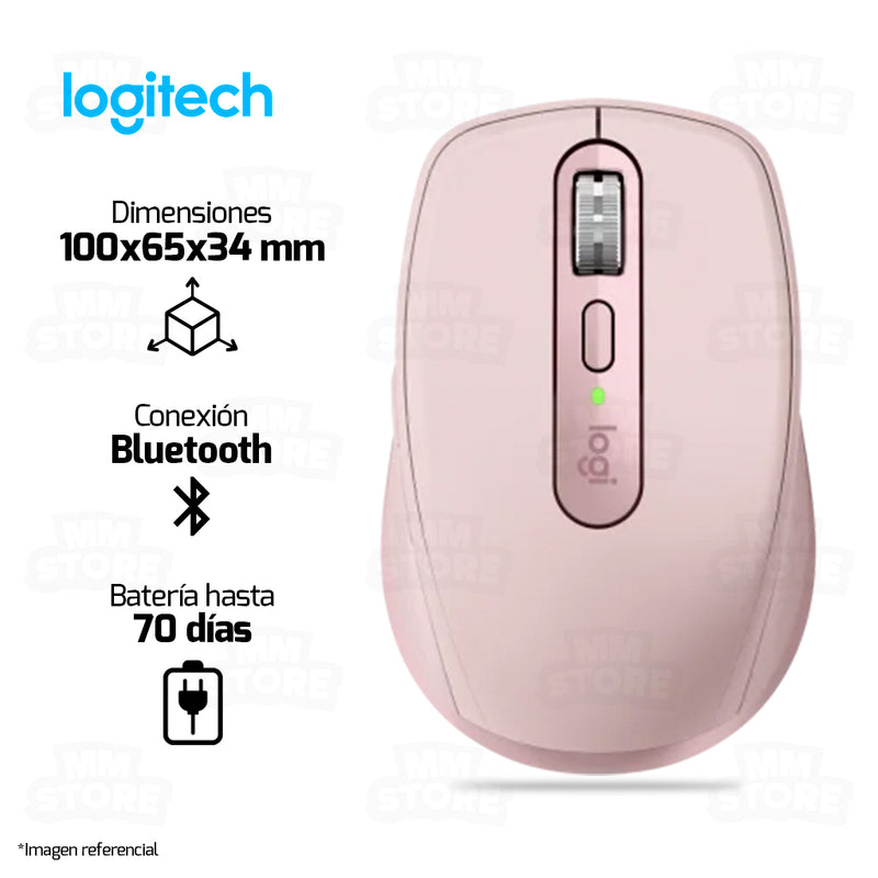 MOUSE LOGITECH MX ANYWHERE 3S | INALAMBRICO | 8,000 DPI | ROSADO