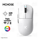 MOUSE MCHOSE A7 V2 ULTRA | INALAMBRICO | 42,000 DPI | RGB | BLANCO
