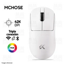 MOUSE MCHOSE A7 V2 ULTRA + | INALAMBRICO | 42,000 DPI | RGB | BLANCO