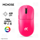 MOUSE MCHOSE A7 V2 ULTRA | INALAMBRICO | 42,000 DPI | RGB | ROSE RED