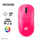 MOUSE MCHOSE A7 V2 ULTRA + | INALAMBRICO | 42,000 DPI | RGB | ROSE RED