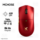 MOUSE MCHOSE K7 ULTRA | INALAMBRICO | 8000 Hz | 42,000 DPI | ROJO - DORADO