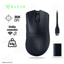 MOUSE RAZER DEATHADDER V3 PRO+DONGLE HYPERPOLLING | INALAMBRICO | 30,000 DPI | NEGRO