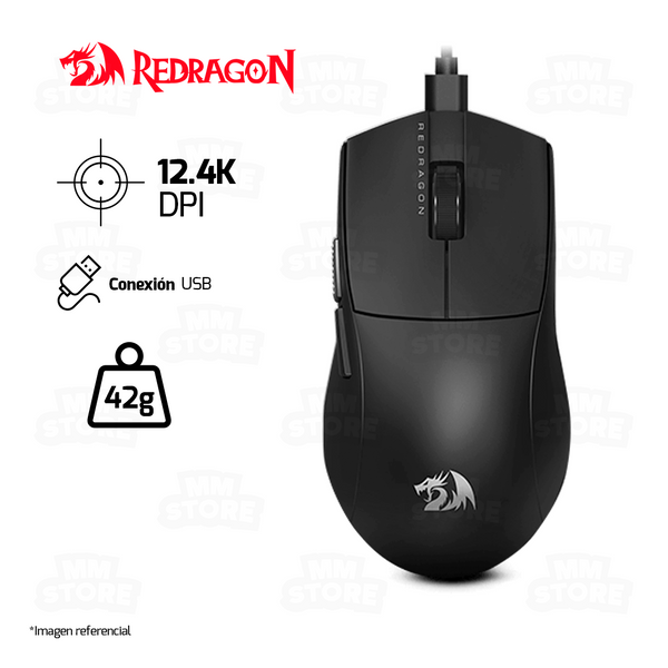 MOUSE REDRAGON K1NG (1K HZ) M724 | CABLEADO | 12,400 DPI | NEGRO