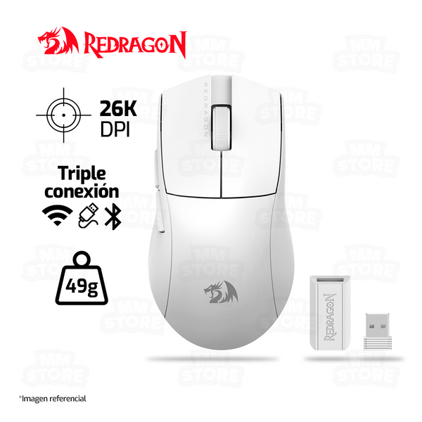 MOUSE REDRAGON K1NG PRO (1K HZ) M916W-PRO-1K | INALAMBRICO | 26,000 DPI | BLANCO