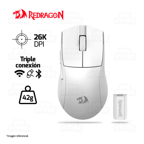 MOUSE REDRAGON K1NG PRO (4K HZ) M916W-PRO-4K | INALAMBRICO | 26,000 DPI | BLANCO