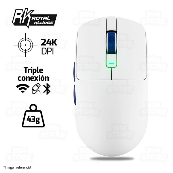 MOUSE ROYAL KLUDGE M30 | INALAMBRICO | BLANCO-AZUL