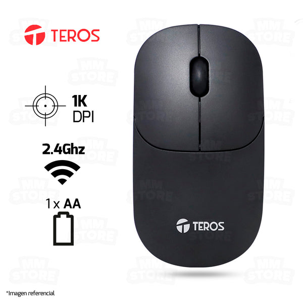 MOUSE TEROS TE-1217S | INALAMBRICO | 1,000 DPI | NEGRO