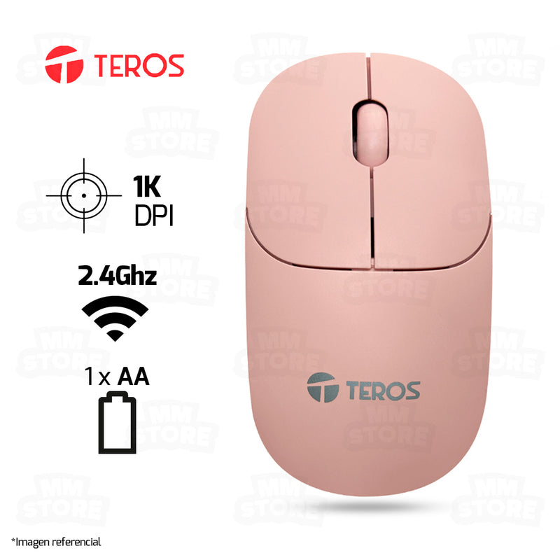 MOUSE TEROS TE-1218S | INALAMBRICO | 1,000 DPI | ROSADO