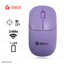 MOUSE TEROS TE-1219S | INALAMBRICO | 1,000 DPI | MORADO