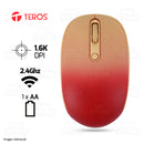 MOUSE TEROS TE-1223S | INALAMBRICO | 1,600 DPI | DEGRADADO ATARDECER