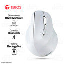 MOUSE TEROS VERTICAL TE-1236S | INALAMBRICO - BT - CABLEADO | 2400 DPI | BLANCO