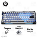 TECLADO GRAVASTAR V60 PRO | INGLES | CABLEADO | MAGNETICO | RGB | BLANCO