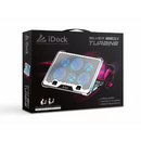 COOLER PARA LAPTOP IDOCK TURBINE N9 | 6 VENTILADORES | ALUMINIO | PLATEADO