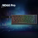 TECLADO MAGNÉTICO 8K IROK ND68 PRO | INGLES | SW-PURPLE | RGB | CABLEADO | NEGRO