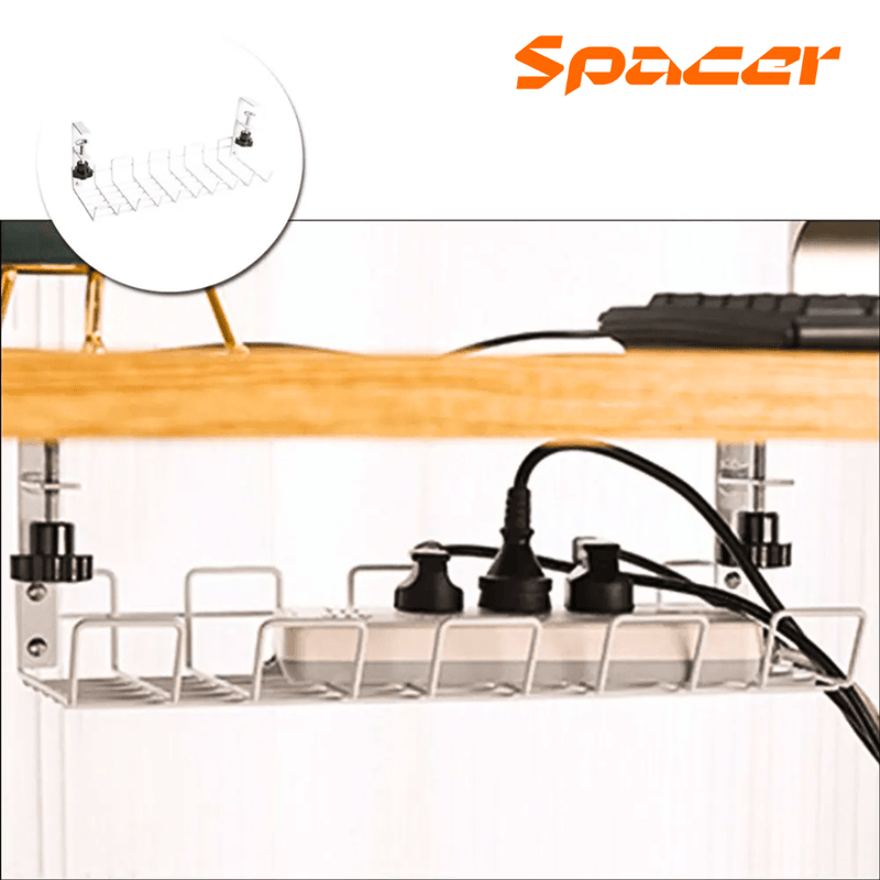 ORGANIZADOR DE CABLES SPACER SB038 | 38 X 13 CM | 7KG | BLANCO