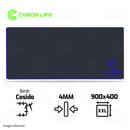 PAD MOUSE CHAOS LIFE | XXL | 900 X 400 X 4MM | BORDE AZUL