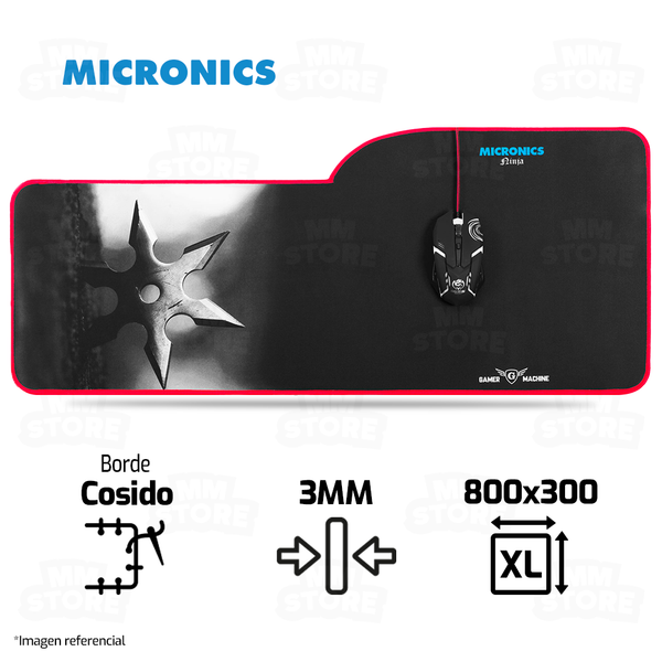 PAD MOUSE MICRONICS NINJA X100 | XL | 800 X 300 X 3MM