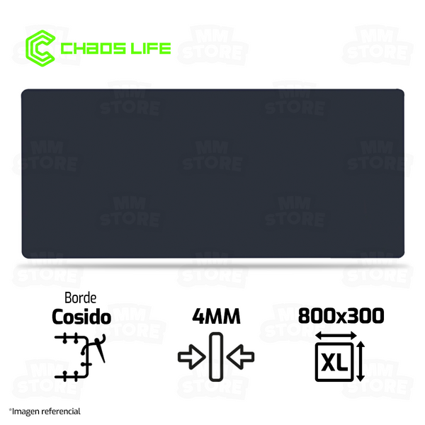 PAD MOUSE CHAOS LIFE | XL | 800 X 300 X 4MM | BORDE NEGRO