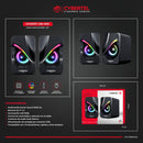 PARLANTE 2.0 CYBERTEL EXXPERT CBX S301 | 3.5MM | USB | RGB | NEGRO