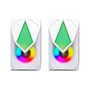 PARLANTE 2.0 MICRONICS CORSAIR MIC 309-9W | 3.5MM | USB | RGB | BLANCO