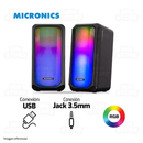PARLANTE 2.0 MICRONICS LUXOR - MIC S305 | 3.5MM | USB | RGB