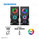 PARLANTE 2.0 MICRONICS MILANO S310 | 3.5MM | USB | RGB