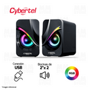 PARLANTE 2.0 CYBERTEL EXXPERT CBX S301U | USB | RGB | NEGRO