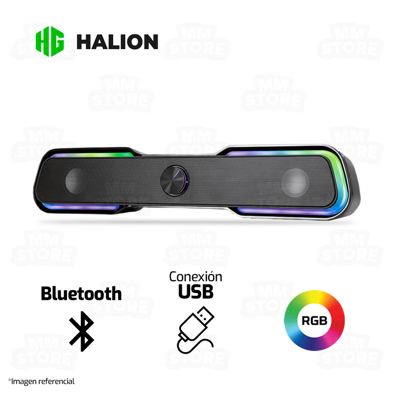 PARLANTE 2.0 HALION HA-SB08 | BLUETOOTH-3.5MM | USB | RGB