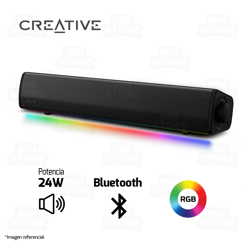 PARLANTE 2.0 CREATIVE GAMING SOUND BAR GS3 | BLUETOOTH | 24W | USB | RGB