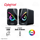 PARLANTE 2.0 CYBERTEL EXXPERT CBX S301 | 3.5MM | USB | RGB | NEGRO