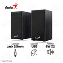 PARLANTE 2.0 GENIUS SP-HF180 | 3.5MM | USB | NEGRO